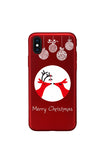 Merry Christmas Reindeer Print Frosting Case For iPhone Dark Red