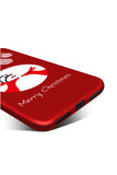 Merry Christmas Reindeer Print Frosting Case For iPhone Dark Red