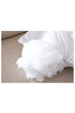 Decorative Cushion Plain Lumbar Bedding Pillow White 20x12x3in