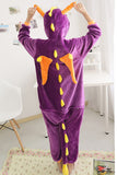 Purple Cute Womens Dinosaur Jumpsuit Flannel Pajamas Costume