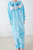 Blue Cute Womens Flannel Pajamas Elephant Dumbo Jumpsuit Costume