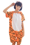 Orange Cool Womens Tigger Cotton Romper Pajamas Animal Costume