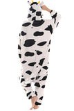 Womens Hooded Cow Pajamas Onesies Animal Costume White