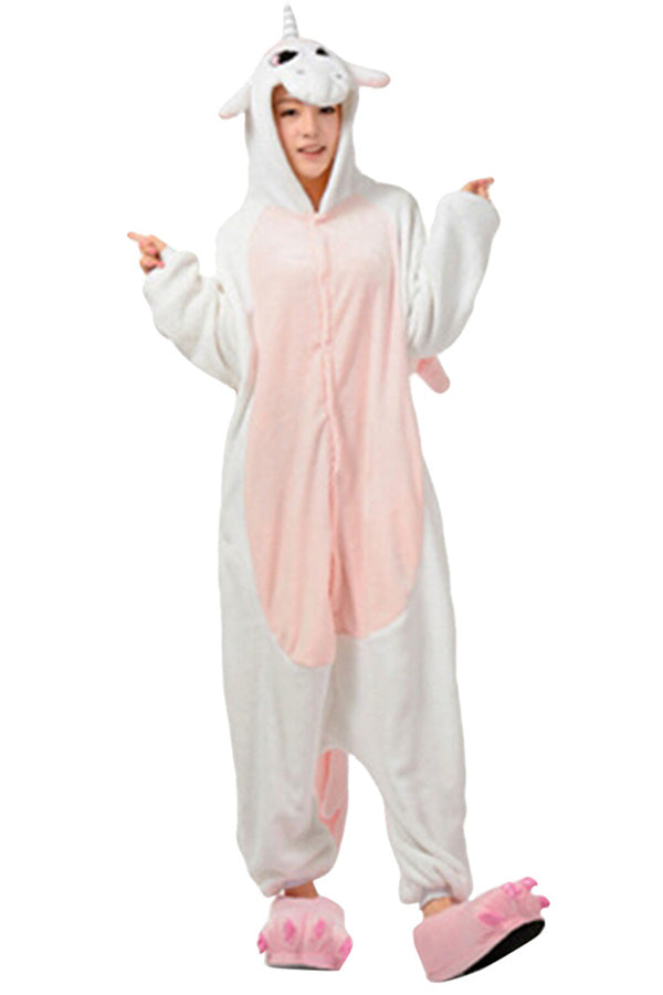 Womens Adult Hooded Onesies Unicorn Pajamas Costume Pink
