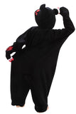 Womens Hooded Scared Gloomy Bear Pajamas Jumpsuit Costume Black