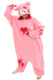 Womens Hooded Scared Gloomy Bear Pajamas Jumpsuit Costume Pink