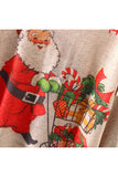 Womens Batwing Sleeve Crew Neck Christmas Gift Printed T Shirt Ivory