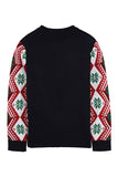 Womens Snowman Snowflake Ugly Christmas Sweater Black