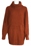 Long Sleeve Pullover Sweater Dress Brown