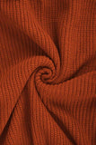 Long Sleeve Pullover Sweater Dress Brown