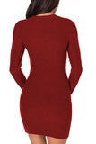 Women's Round Neck Cable Knit Sweater Dresses Bodycon Pullover Dress