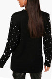 Reindeer Ugly Christmas Pullover Sweater Black
