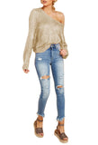 Women's Star Print Scoop Neck Lightweight Sweater