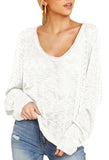 Women's Star Print Scoop Neck Lightweight Sweater