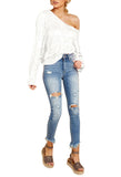 Women's Star Print Scoop Neck Lightweight Sweater