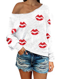 Women's Star Print Scoop Neck Lightweight Sweater