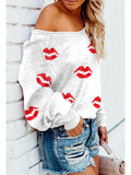 Women's Star Print Scoop Neck Lightweight Sweater