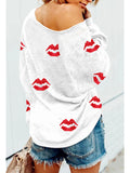 Women's Star Print Scoop Neck Lightweight Sweater