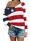 Women's Star Print Scoop Neck Lightweight Sweater