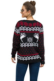Christmas Snowflake Reindeer Sweater Black