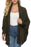Shawl Collar Plain Cardigan Dark Green