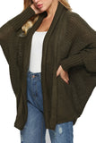 Shawl Collar Plain Cardigan Dark Green