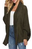 Shawl Collar Plain Cardigan Dark Green