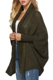 Shawl Collar Plain Cardigan Dark Green