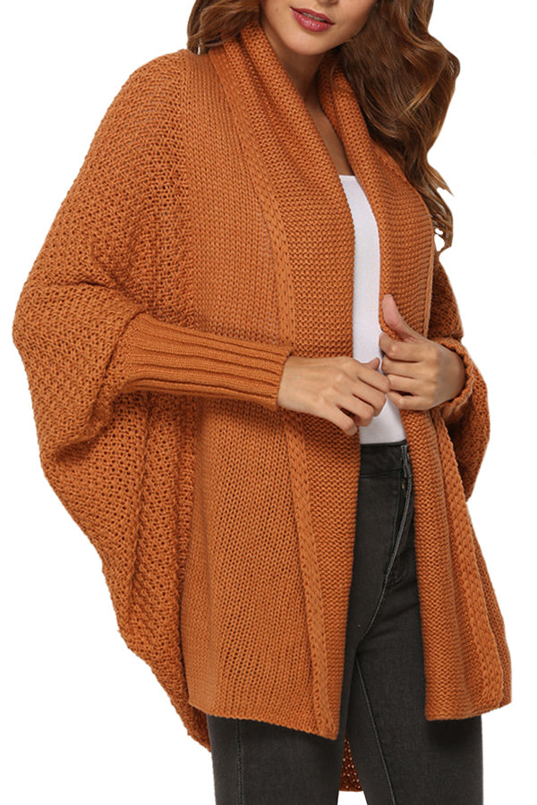 Solid Open Front Cardigan Ginger