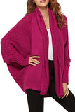 Shawl Oversized Cardigan Sweater Rose Red