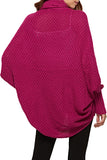 Shawl Oversized Cardigan Sweater Rose Red