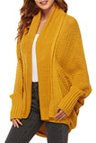 Dolman Sleeve Oversized Cardigan Yellow