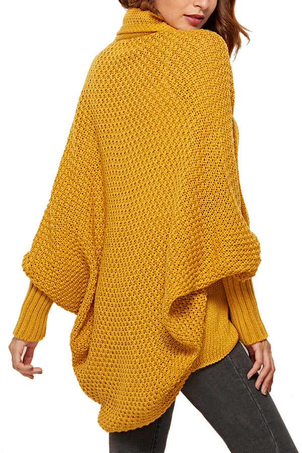 Dolman Sleeve Oversized Cardigan Yellow
