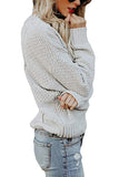 Twist Knit Pullover Sweater Light Grey