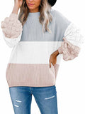 Women's Casual Loose Knitted Pullover Sweater Tops