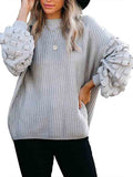 Women's Casual Loose Knitted Pullover Sweater Tops