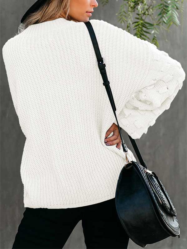 Women's Casual Loose Knitted Pullover Sweater Tops