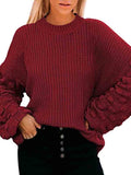 Chandails à col roulé tricotés surdimensionnés pour femmes Pull long moche de Noël
