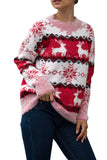 Snowflake Reindeer Christmas Pullover Jumper Red