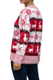 Snowflake Reindeer Christmas Pullover Jumper Red