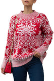 Christmas Snowflake Knitted Sweater Red