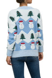 Christmas Tree Snowman Sweater Color Black Blue
