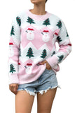 Sweet Christmas Snowman Pullover Sweater Pink