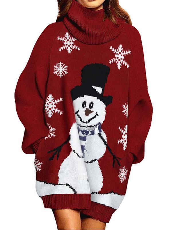 Pinkqueen Ugly Christmas Sweater Turtleneck Dresses For Women PinkQueenShop Pinkqueen Ugly Christmas Sweater Turtleneck Dresses For Women PinkQueenShop