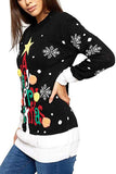 Letter Print Pullover Christmas Sweater Black