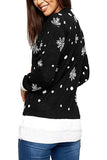Letter Print Pullover Christmas Sweater Black