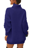 Turtleneck Cable Knit Long Sleeve Sweater Dress
