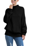 Dolman Sleeve Mock Neck Sweater Black