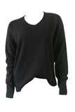 Solid Drop Shoulder Pullover Sweater Black