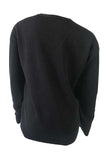 Solid Drop Shoulder Pullover Sweater Black